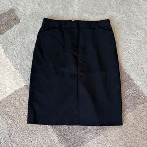 J.Crew Womens Black 100% Wool Pencil Skirt Size 6 Career Office
